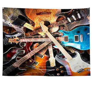 Tapestri gitar musik gaya rock klasik dekorasi dinding kamar kain gantung transformasi kepala tempat tidur asrama