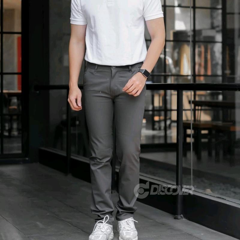 Celana Chinos Pria - Celana Panjang Chinos - Celana Chinos Twill Premium Dewasa Hitam Slimfit Casual 4