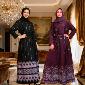 Dress Gamis Batik Wanita Bumil Muslimin Kain Simple Motif  Nyaman Syari  ibu Friendly Panjang Katun Polymicro Busui Hamil