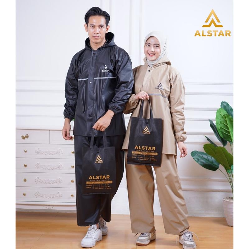 Jas Hujan Stelan ALSTAR Anti Rembes, PVC 0,25 tebal, Full Protection, Perlindungan Ganda - Setelan 1