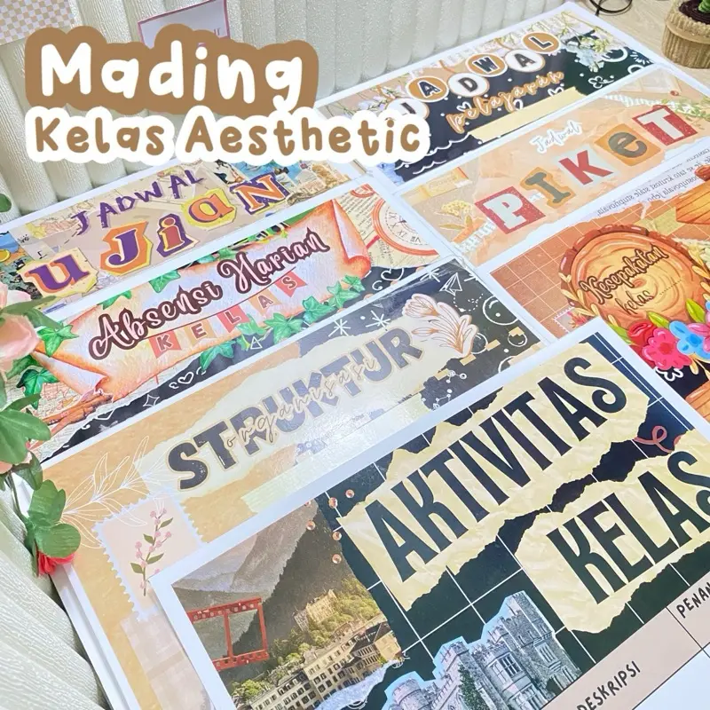 Mading Kelas - Jadwal Piket / Struktur Organisasi / Jadwal Pelajaran / Kesepakatan Kelas / Absensi Harian / Aktivitas Kelas / Jadwal Ujian 0
