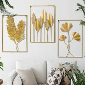 Hiasan dinding wall decor 40*60cm hiasan dinding bunga daun dan hiasan estetik inding besi sofa ruang tamu kreatif modern latar belakang