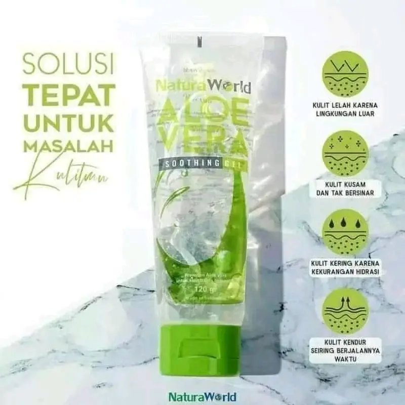 Natura aloevera soothing Gel 120ml original  Mencerahkan Wajah Vitamin Perawatan Extract