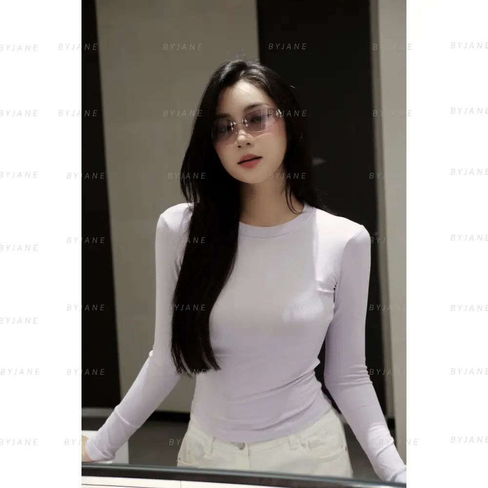 ( MÀU MỚI ) Áo thun cổ tròn dài tay chất co dãn mềm mịn BYJANE -888 | BigBuy360 - bigbuy360.vn