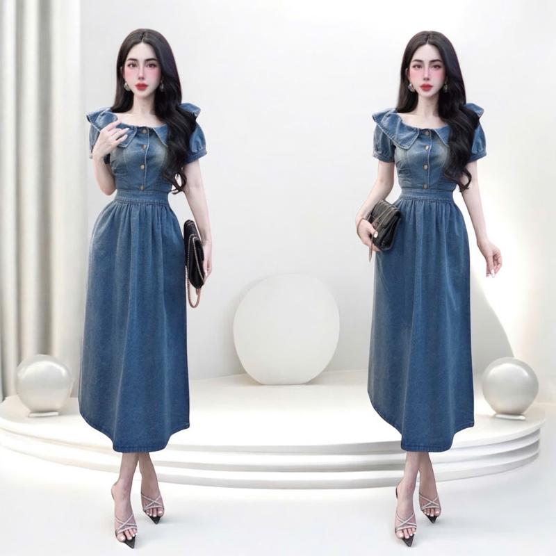 Set áo váy jeans CRAZYTEEN S6027 gồm áo kiểu tay ngắn và chân váy dáng suông để đi chơi ( Áo tay ngắn/ Chân váy ) sét đồ nữ xinh