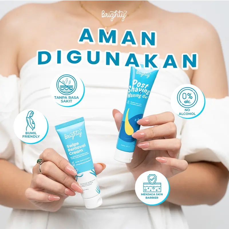 Brighty Swipe Removal Cream X Post Shaving & Waxing Gel Ketiak 5