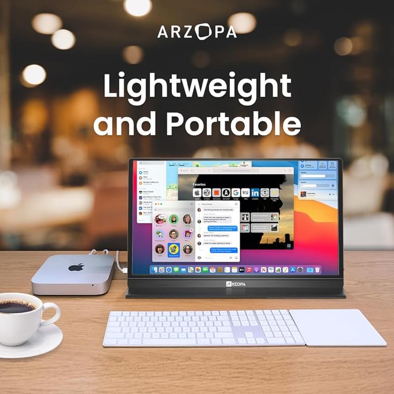ARZOPA Z1RC จอภาพแบบพกพา, 16.0", 2560x1600 QHD, จอแสดงผล IPS, 123% sRGB, ขาตั้งในตัว, USB-C, HDMI, การดูแลดวงตา, หน้าจอที่สองภายนอก, เข้ากันได้กับ Mac, แล็ปท็อป, โทรศัพท์, PS4/5, Xbox, สวิตช์ 5