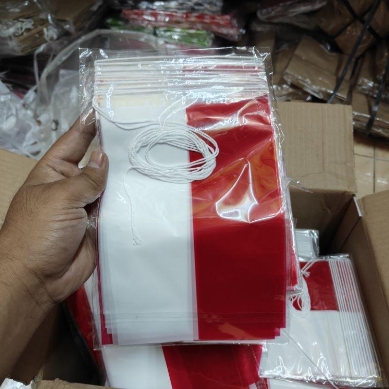 ￼Bendera plastik renteng / bendera plastik merah putih + tali 1