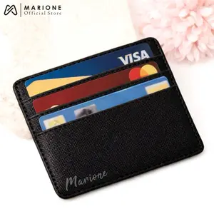 (ADA HARGA GROSIR!) MARIONE - Card Holder Taiga Tempat Kartu Kulit SIMPLE 6KARTU DOMPET KARTU UANG KERTAS PRIA WANITA ID TERMURAH