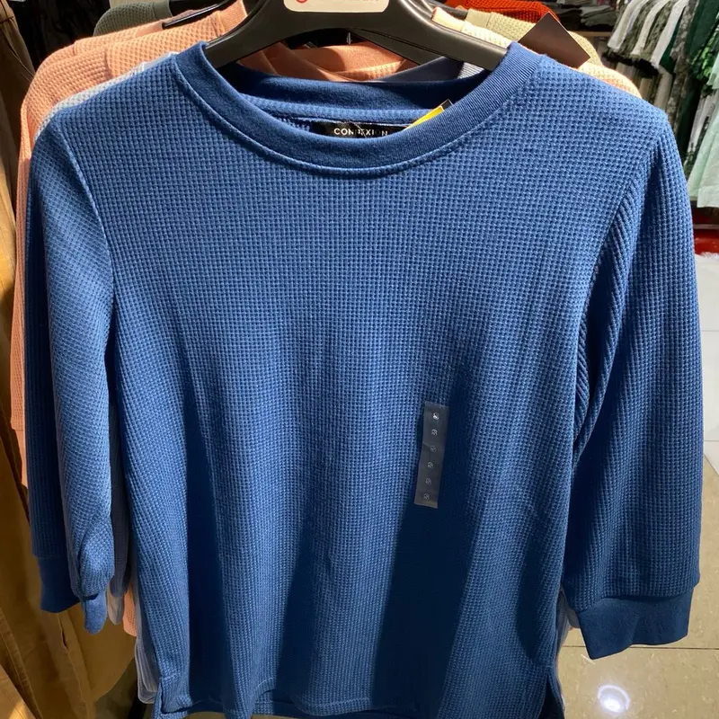 CONNEXION KI-KC10 KAOS WANITA ATASAN WAFFLE BLOUSE RIB KNIT SIMPLE MELAR ADEM NYAMAN BY MATAHARI 7