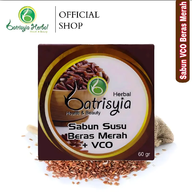 Batrisyia Sabun VCO Beras Merah - Mencerahkan Wajah Berminyak Berjerawat 7