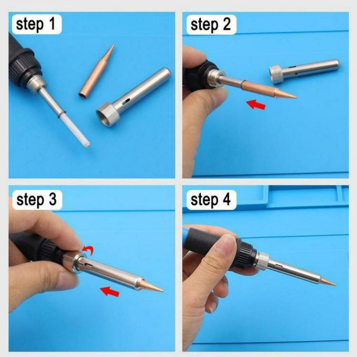 5/6 Buah Mata Solder 60 watt Tembaga 900M 936 Station Ujung Solder Original Soldering Tip