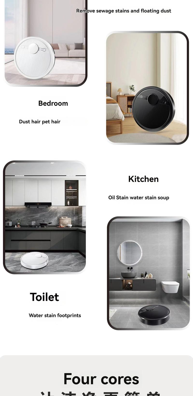 Product Introduction of Sweeping and mopping robot Household cleaning machine Lazy portable multi-functional intelligent robot vacuum cleaner 7