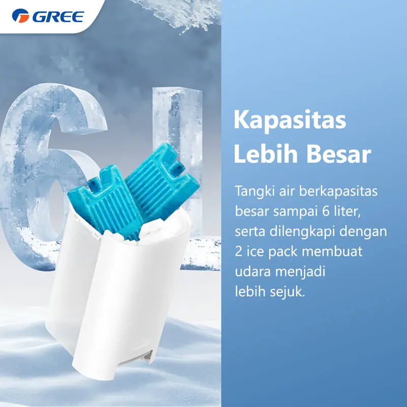 GREE Tower Fan Air Cooler Kipas Angin Model GTA-ACOOL6 Kapasitas 6L with Aromatherapy ACOOL 6 1