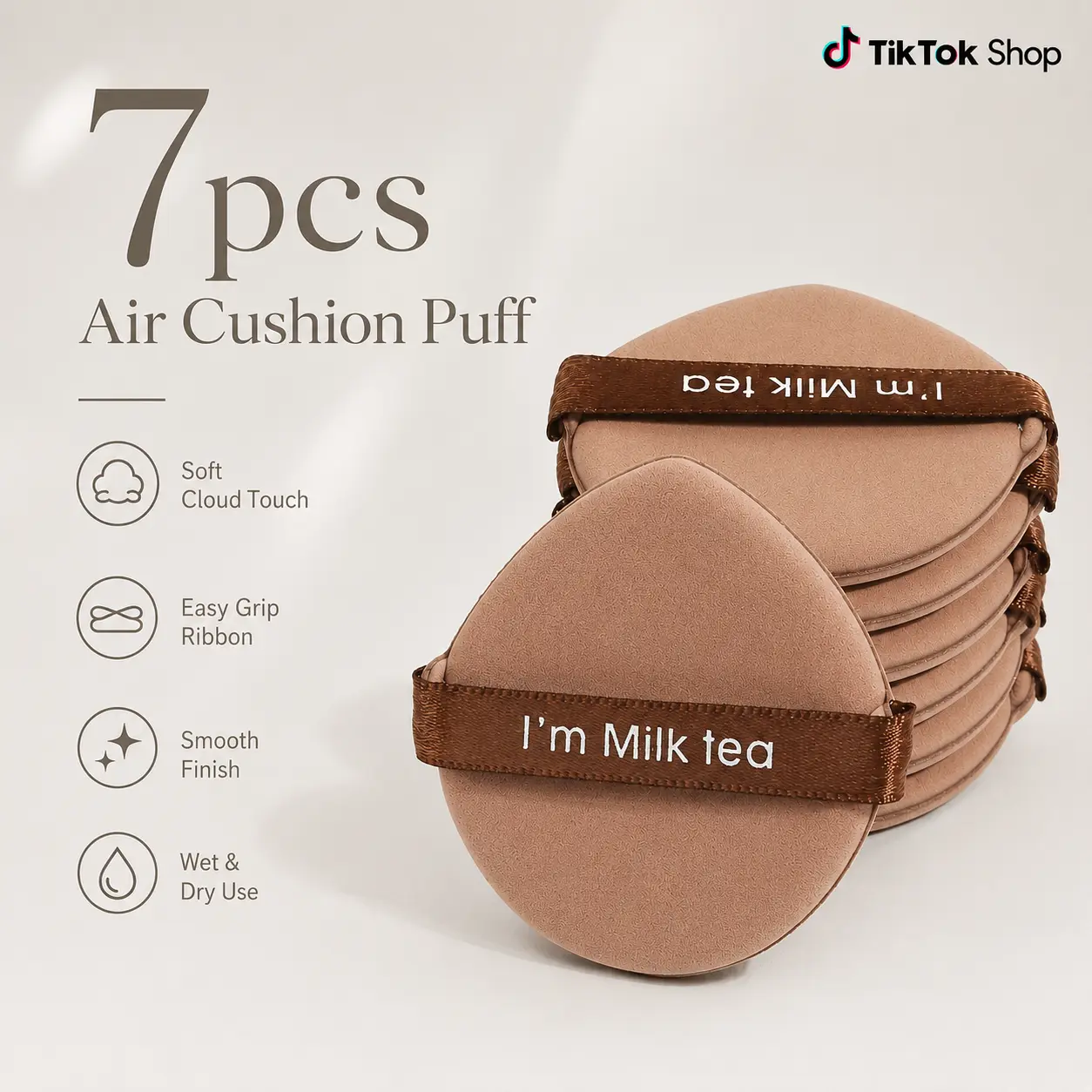7 Pcs Air Cushion Puff – Set Puff Makeup Multifungsi Super Lembut 1306 Foundation, BB Cream, Bedak & Blush On, Bisa Basah dan Kering, Hasil Riasan Flawless dan Natural