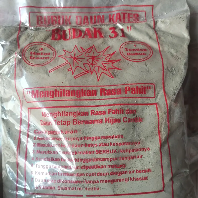 Paket 4pcs Bubuk lempung penghilang pahit daun pepaya Cap Budak31. Bahan 1