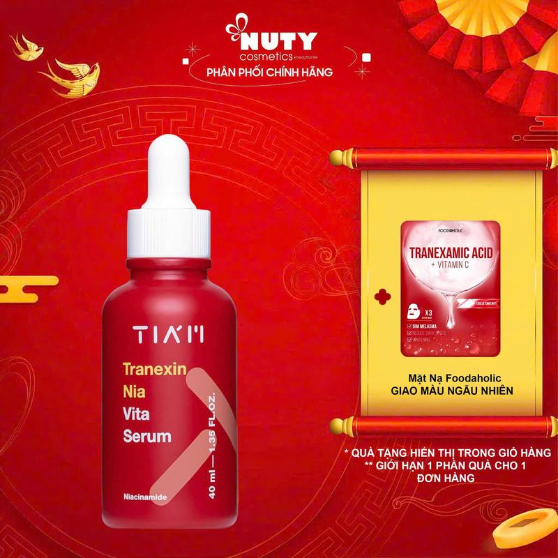   Tặng Mặt Nạ  Serum Giúp Dưỡng Trắng Và Hỗ Trợ Mờ Thâm Tiam Tranexin Nia Vita Serum 40ml 