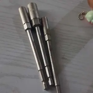 CASTA Adapter Soket Kunci Pas Ekstension Panjang 150mm Hex Nut Driver Sambungan Soket Kunci Pas 8/10/12/14mm Mata Bor Kunci Sok Hex Impact Drive bor listrik adaptor kunci pas soket