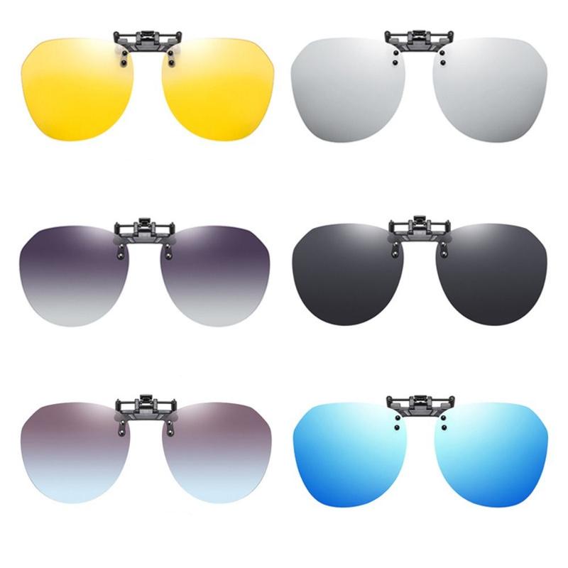Vision Care UV400 Day Night Vision Goggle Clip UV Protection Polarized Lens Myopia Glasses Clip Rimless Turn-up Clip-on Sunglasses Men Women 0