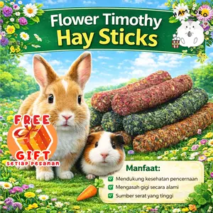 Flower Timothy Hay Sticks Hamtoro - Snack Kelinci Hamster Chinchilla / Mainan Gigitan Gigi Hewan