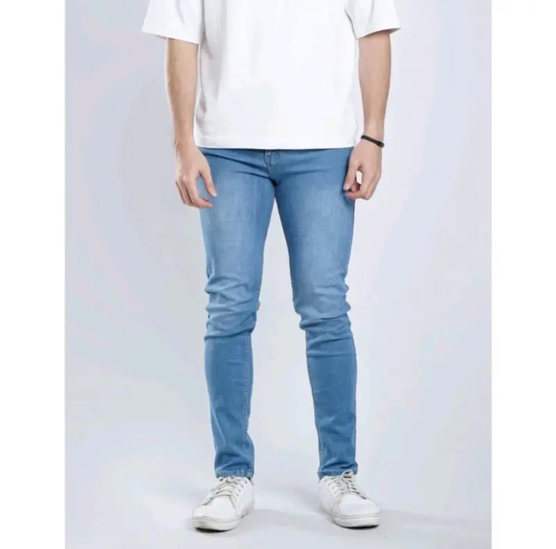 Celana Jeans Pria Panjang Warna Abu Abu Grey Model Slimfit Skinny Bahan Stretch Elastis Premium 4