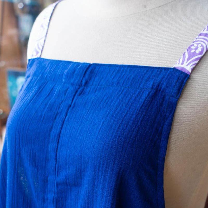 Linen apron masak (Blue) ikushima store 5