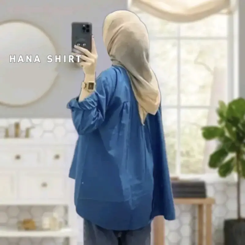 kemeja Wanita Linen Hanna Shirt Kancing Belakang Original - Atasan Oversize Basic Nyaman Baju Kain Panjang Variasi Top 2