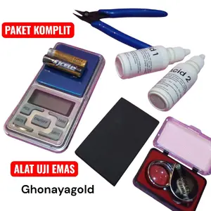 ALAT TES UJI EMAS KOMPLIT TIMBANGAN, KACA PEMBESAR DAN GUNTING KAWAT