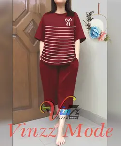 Vinzz - Setelan 3/4 Jumbo Ribbon Salur