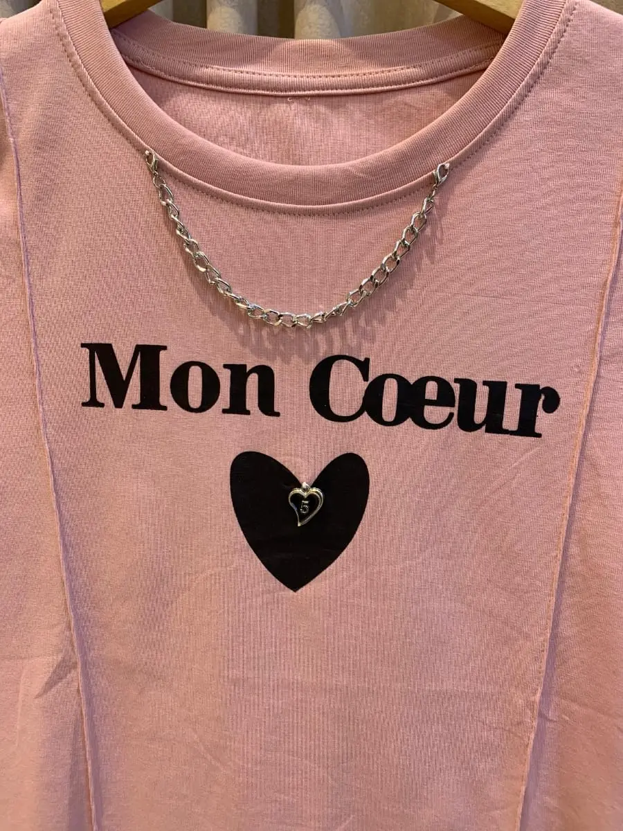 Miniyu Kaos Crop top Mon Coeur Import Premium