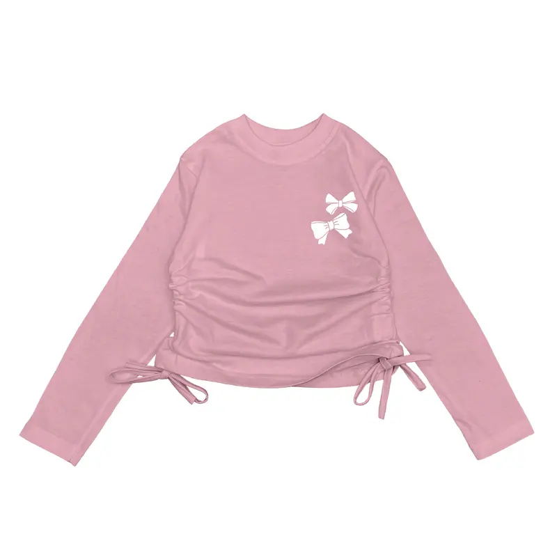 Baju Kaos Crop Serut Anak MECUKIDS Motif PITA 2 Coquette Lengan Tangan Panjang Usia 4 5 6 7 8 9 10 Tahun 4