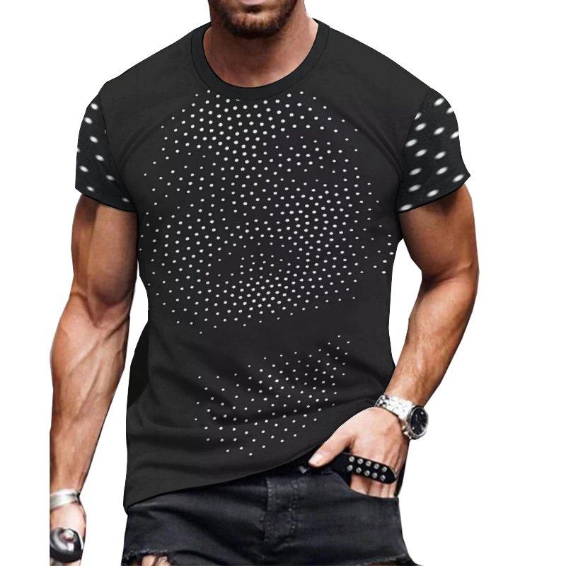 Product Introduction of 2025 Summer Trendy Round Neck Short Sleeve T-shirt: Minimally tailored with abstract art prints, comfortable and breathable, a fashionable choice for daily commuting and casual wear! 3