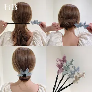 Jepitan Gulung Rambut Korea Fashion kupu2 Sanggul Wanita Elegan High Quality Scrunchies