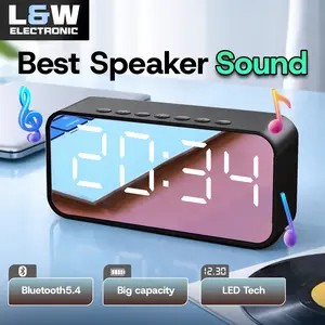 【BISA COD】Speaker S15 Bluetooth 3in1 Alarm Mode Radio FM Jam Speaker LED Display Layar Kaca Cermin