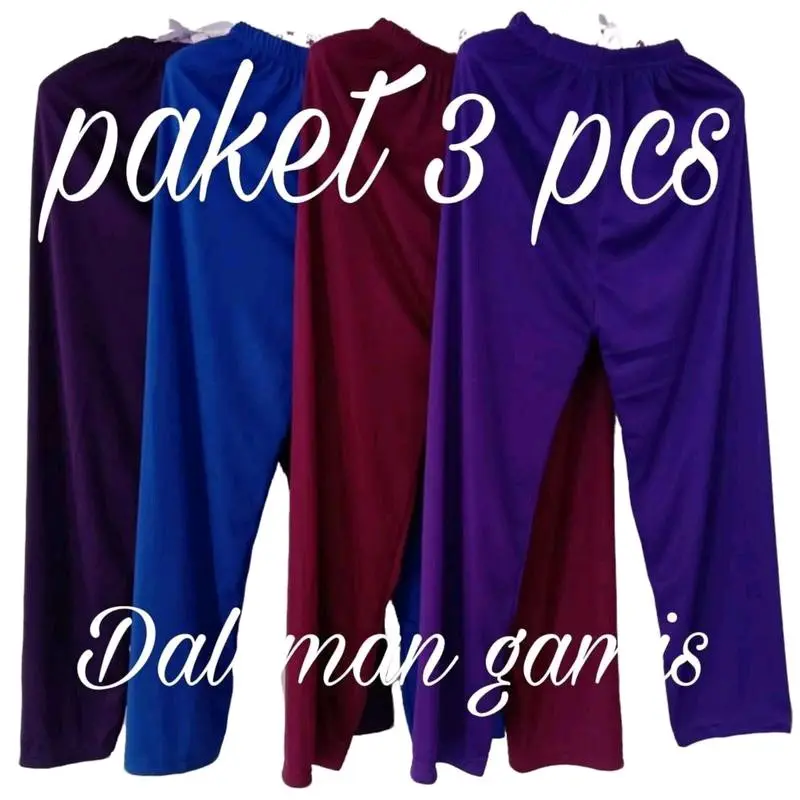 ISI 3 PCS CELANA WANITA PANJANG LOS JUMBO BAHAN HYGET PREMIUM/CELANA DALEMAN GAMIS WANITA TERBARU dan Nyaman Santai