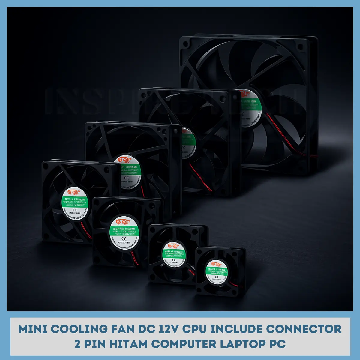 MINI COOLING FAN DC 3010 4010 4020 5012 6010 6015 6025 7015 8025 9025 12025 3CM - 12CM 12V CPU include connector 2 PIN hitam computer Laptop Pc