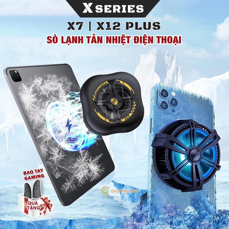  Quạt tản nhiệt sò lạnh điện thoại máy tính bảng X6   X7   X12 Plus   X65 sò lạnh từ tính giá rẻ Led RGB 