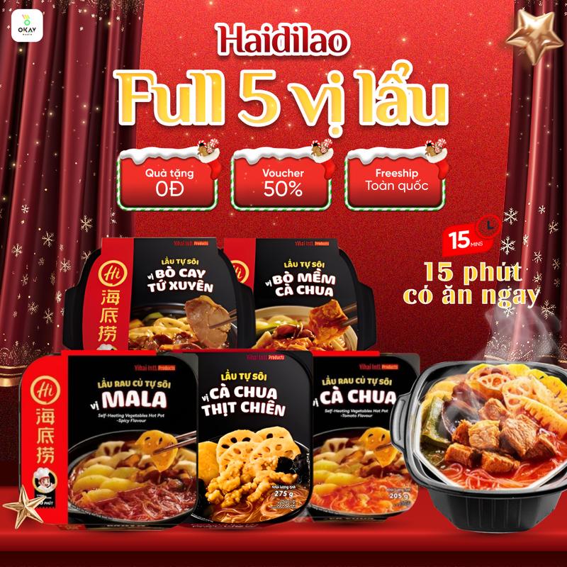Lẩu Tự Sôi Haidilao Đủ 6 Vị Hot Cà Chua Rau Củ Bò Mềm Cà Chua Xương Hầm Cà Chua Mala