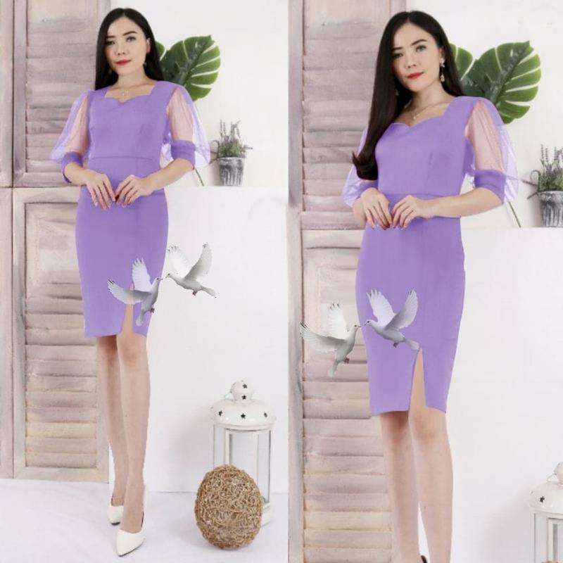 Product Introduction of DRESS MICHA BAHAN SCUBA STRECHT FOTO REALPICT Casual Fit dress  mamari 8