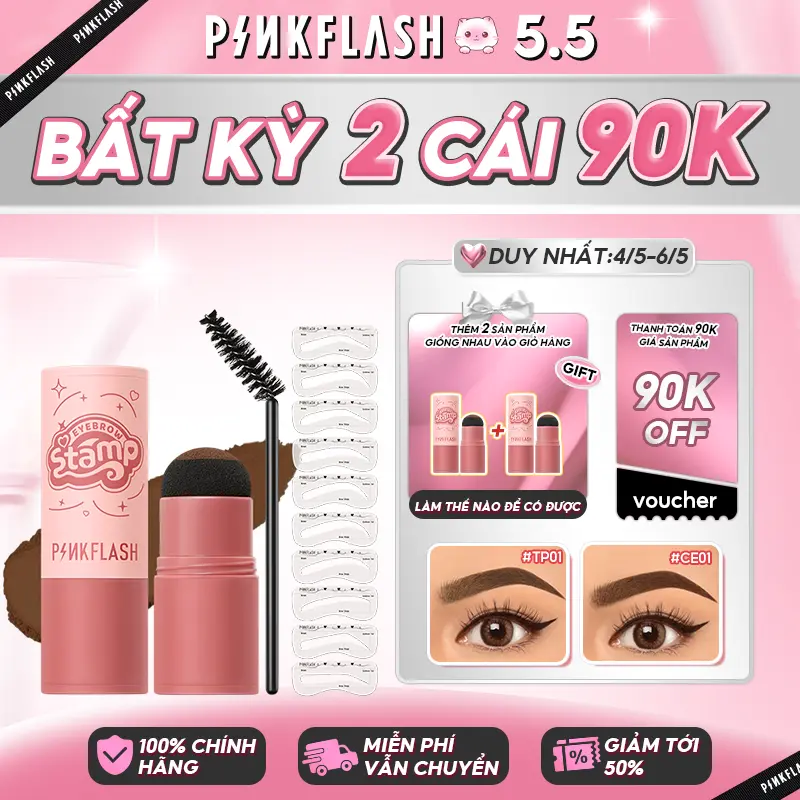 Bộ bột lông mày PINKFLASH Bột lông mày không thấm nước lâu trôi + cọ lông mày 1.4g/1 miếng.