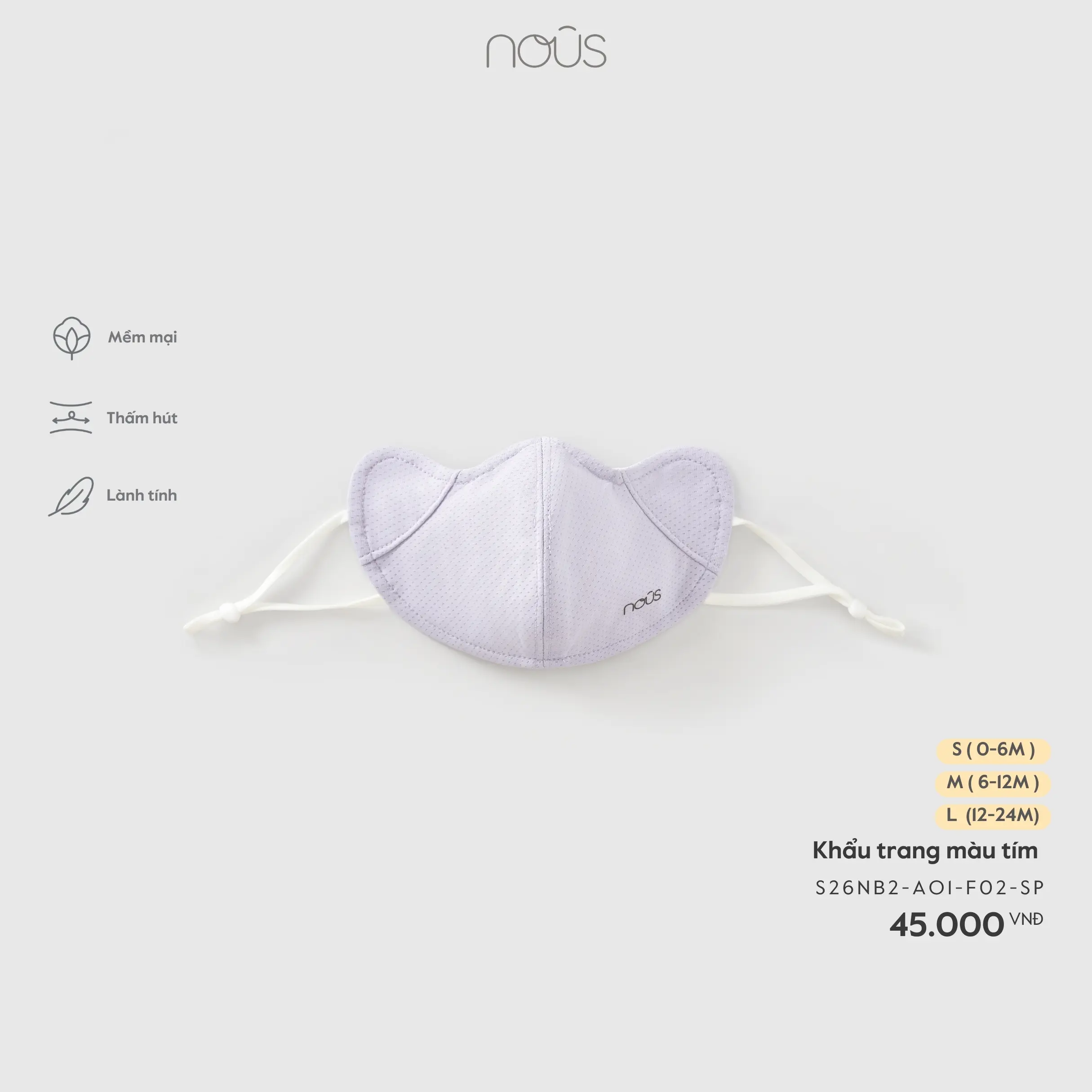 Khẩu trang tím Nous