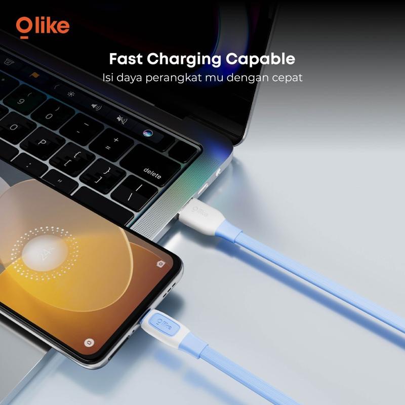 Olike D307 Kabel Data Fast Charging 2.4A Flat Cable Micro USB / Type-C / Lightning 2