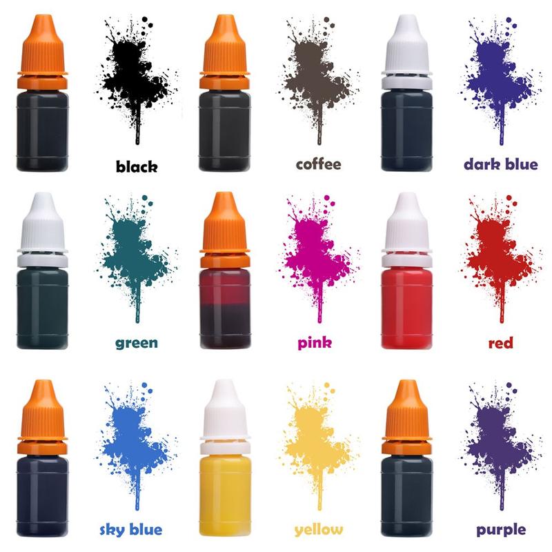 8ml 9 Color Hot Useful Inkpad Oil DIY craft Flash Refill Ink Photosensitive Seal Stamping Machine Scrapbooking 2