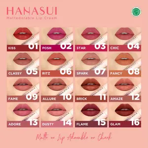 Hanasui Mattedorable Lip Cream - Koleksi Warna Kiss, Posh, Star, Chic, Classy, Ritz, Spark, Fancy, Fame, Allure, Brick, Amaze, Adore, Dusty, Flame, Glam