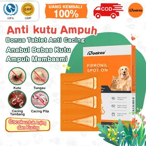 Tetes Anti Kutu Anjing Kucing Solusi KutuTetes Tengkuk Anjing Cacing dan Parasit 0.5ml/0.67ml