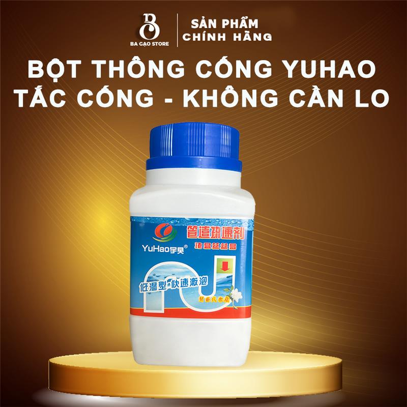 Lọ Bột Thông Cống Yuhao Thông Tắc Tẩy Vệ Sinh Tolet Bồn Cầu Đường Ống Bồn Rửa Chén Bát - Lọ 280g Làm Sạch