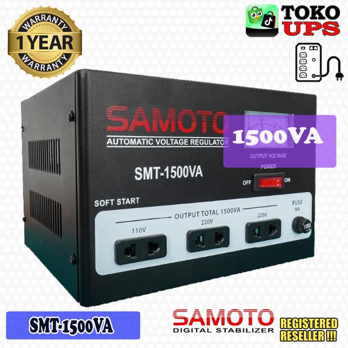Gambar Stabilizer Samoto SMT-1500 1500VA dengan Servo Motor dan Input Voltage 150V-250V - Bubble dari TokoUPS Kota Administrasi Jakarta Pusat Tokopedia