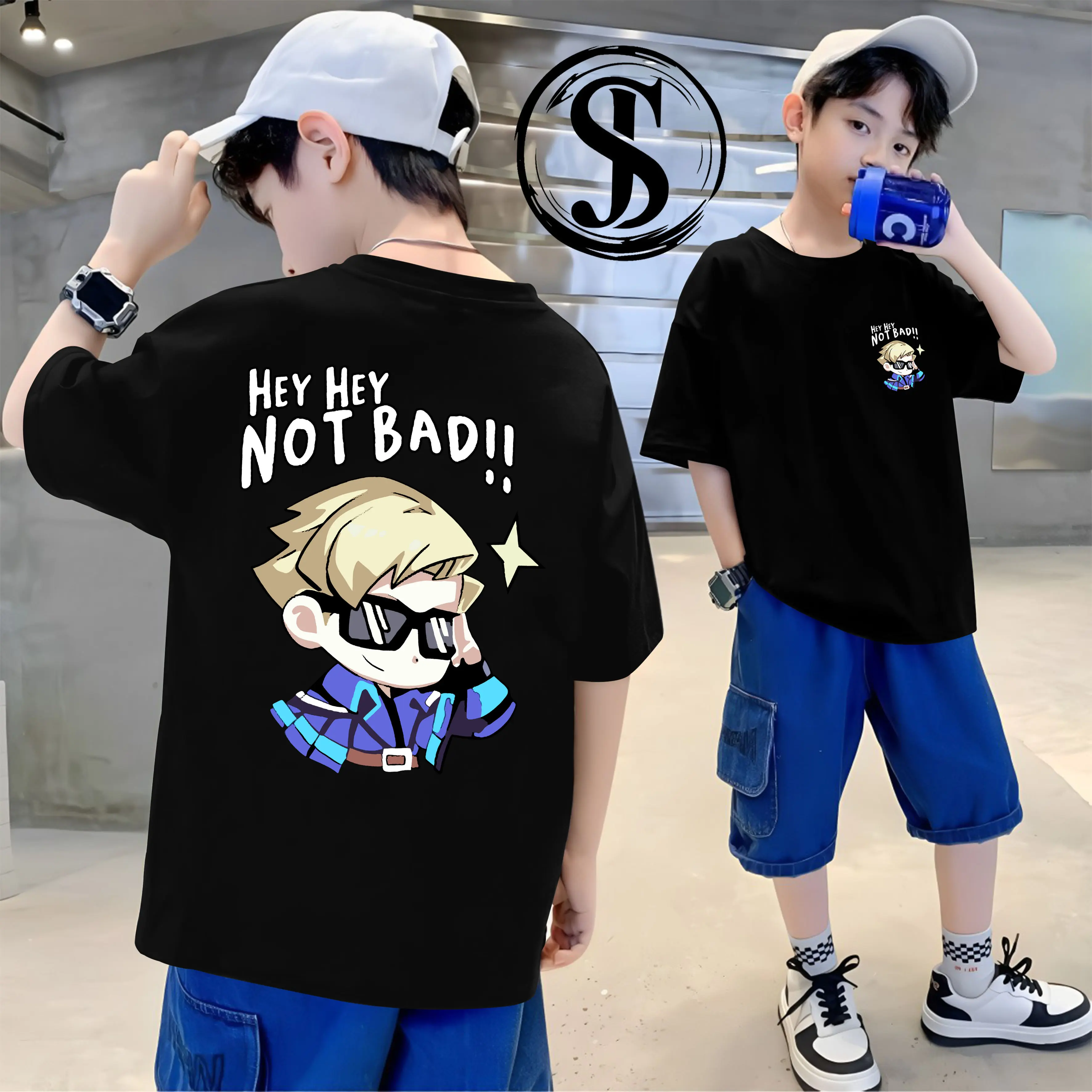 BAJU ANAK LAKI LAKI SIZE M,L,XL,XXL ATASAN ANAK PAKAIAN ANAK DISTRO KAOS ANAK PREMIUM BAJU ANAK ANAK TERLARIS ATASAN ANAK USIA 3-15 TAHUN KAOS DISTRO HEY HEY NOT BAD JUNIOR