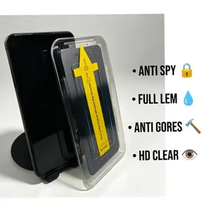 Kaca Clear Pelindung Layar Tempered Glass Super Fit Superfit TG Anti Bubble Kaca Full Lem Anti Spy Automatic Kompatibel Untuk Iphone 7 8 7+ 8+ Plus SE SE2 SE3 X Xs Xr Xs Max 11 Pro Max 12 Mini Pro Max 13 Ip 14 15 Plus 15 Pro Max Ip 16 Plus 16 Pro Max