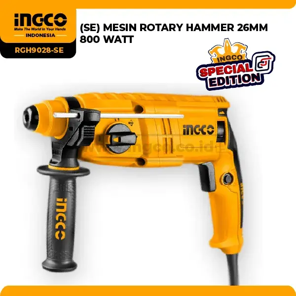 RGH9028-SE - (SE) MESIN BOR ROTARY HAMMER 26MM 800W INGCO